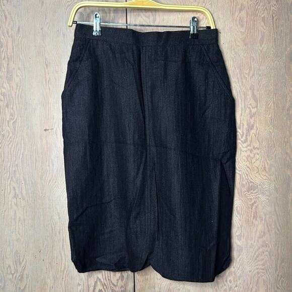 Vintage NWT Umberto Ginocchietti Black Petal Skirt Made in Italy - Picture 1 of 7